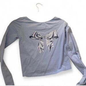 Kimchi Baby Blue Long Sleeve Top with Bow